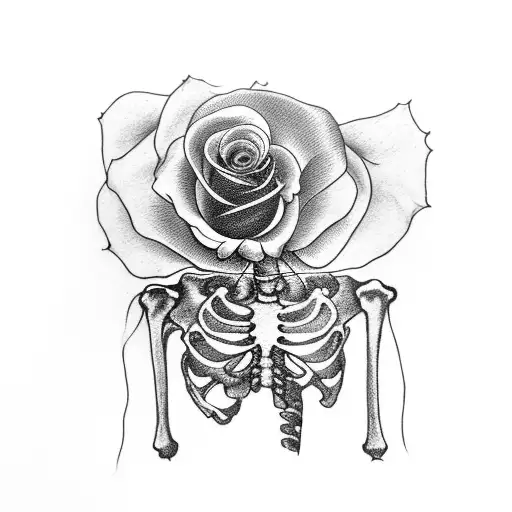 Skeleton Playing Piano With A Rose