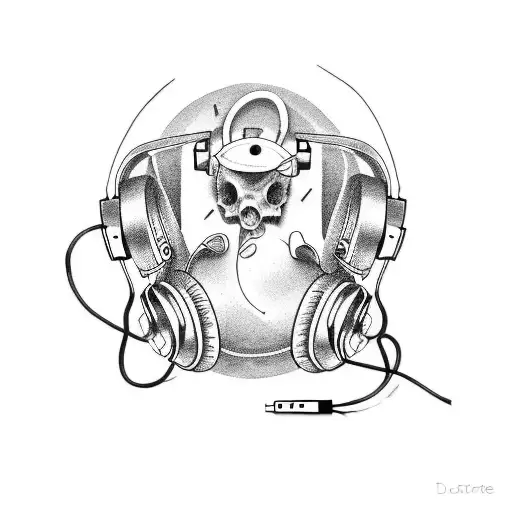 Music Cassette With Headphones Tattoo Ideas
