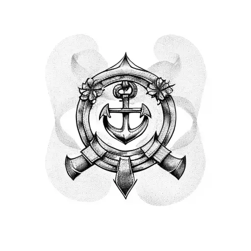 Anchor Combined With Florence Lily Symbol