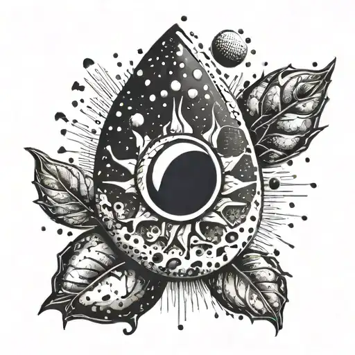 A Surreal Scene Of A Giant Coffee Bean As The Sun In A Coffee-themed Universe