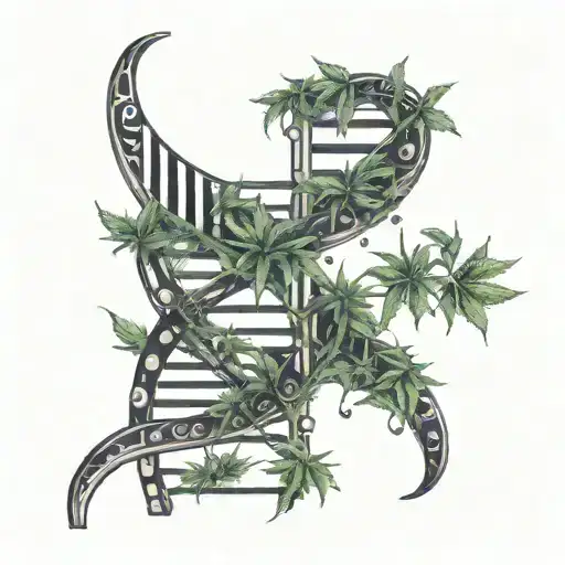 Dna Strands Music Notes Marijuana