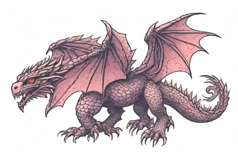 Purple And Pink Sparkly Glitter Game Of Thrones Drogon Baby Wyvern