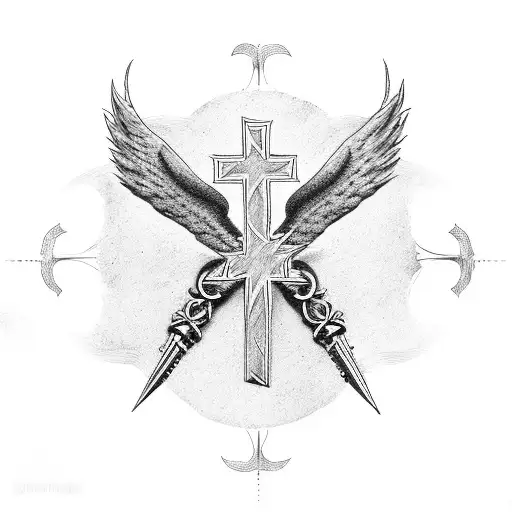 Christian Cross With Angel Wings