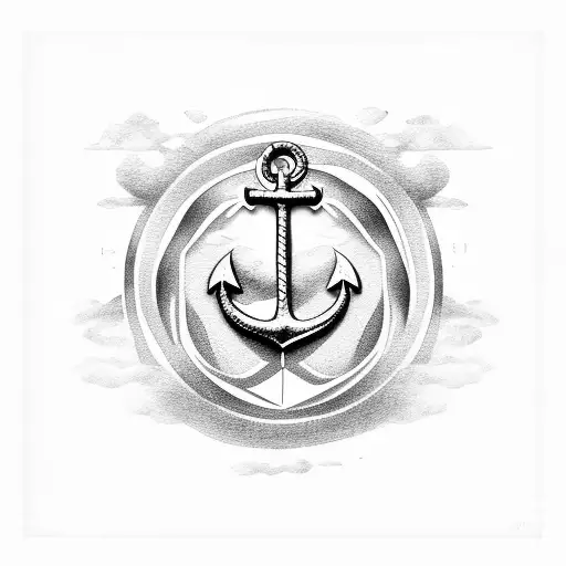 Anchor But The Top Side Is Combined With Florence Lily Symbol