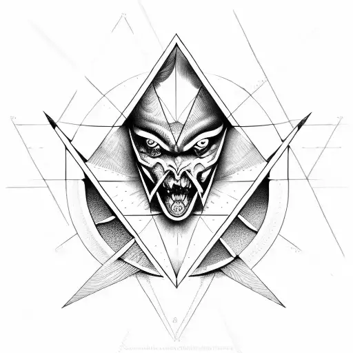 Triangle With An Eye Associated With The Word Devil