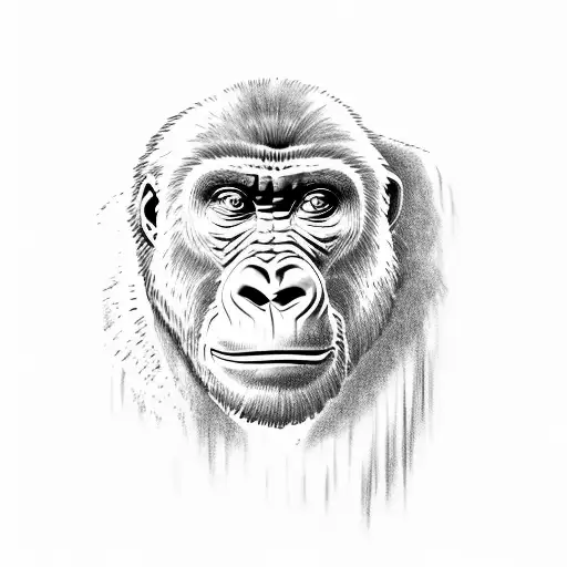 Gorilla Head Partly Skull