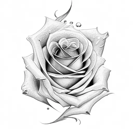 Rose With 9 Petals And A Dagger