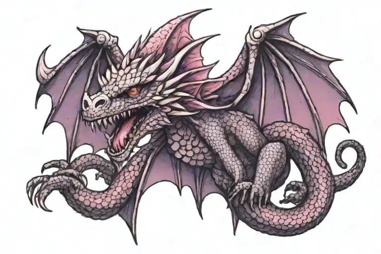 Purple And Pink Sparkly Glitter Game Of Thrones Drogon Baby Wyvern