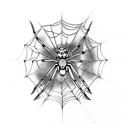 Spider With Spider Web And The Number 22 In His Body