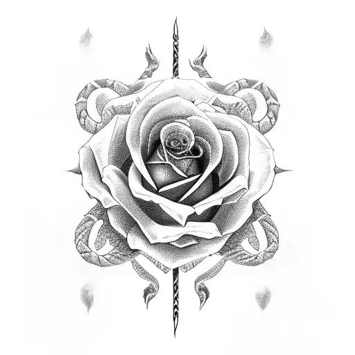 Rose With Snake And Thorn