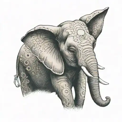 Elephant Wearing A Nurse's Hat & A Diamond Earring