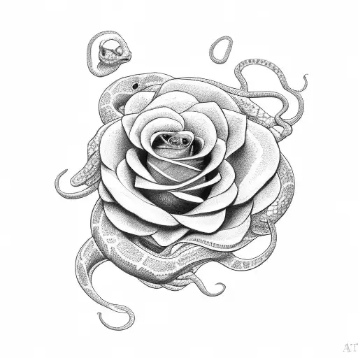 Snake With Roses