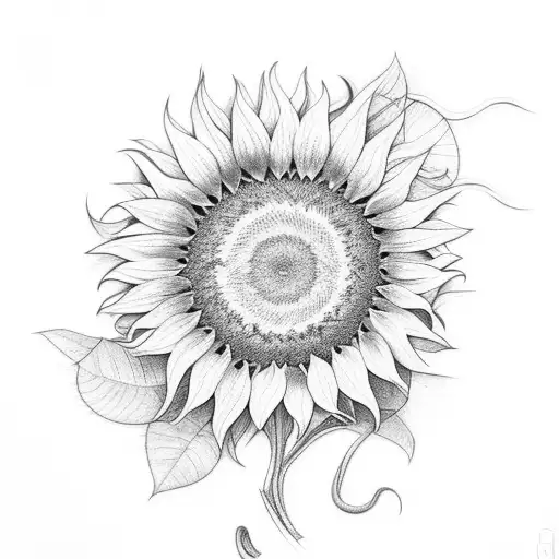 Sunflower With Vines