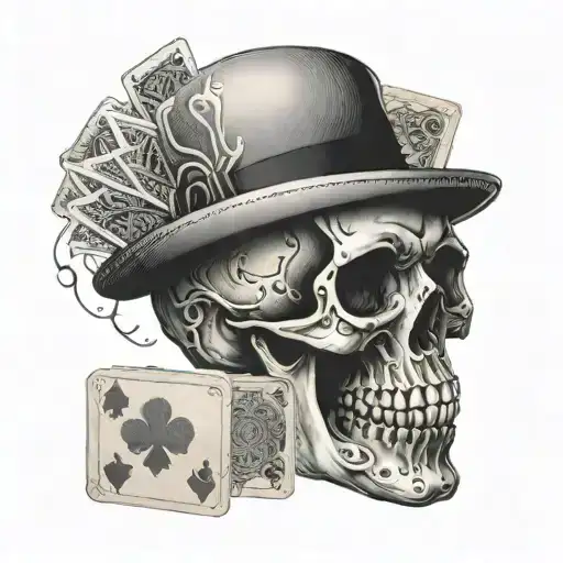 Skull And Cards Forming