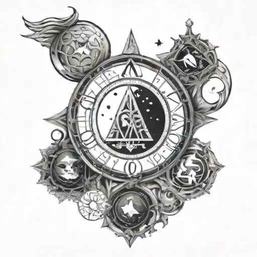 Moon Phases Intertwined With Tarot Cards And Witchcraft Symbols