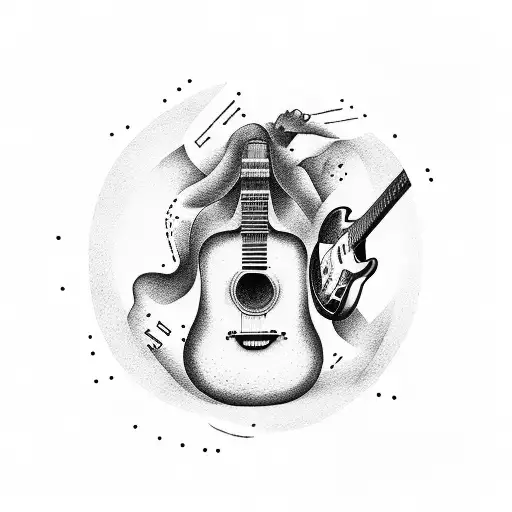 A Camera And A Guitar Merging Into One