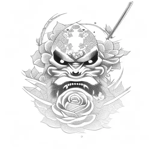 Samurai With Roses