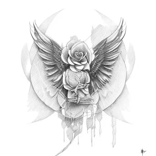 Wings With Rose