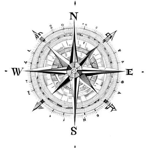A Compass With Intricate Details And A Map In The Background