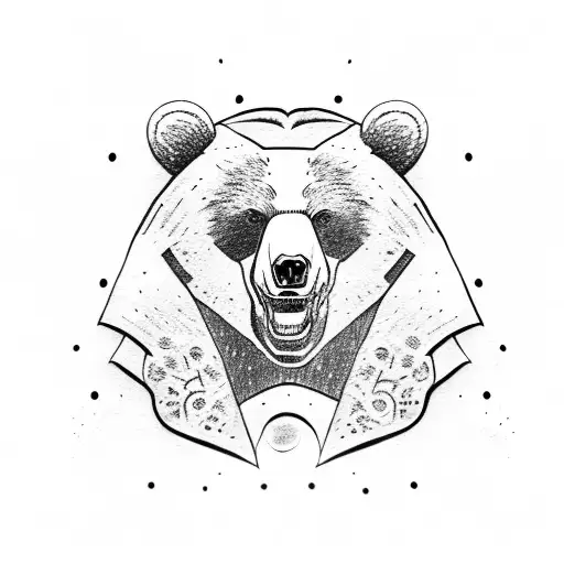 Bear Head With Knives