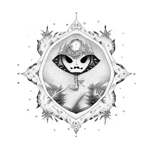 Female Cancer Sign Tatoo Pointillism