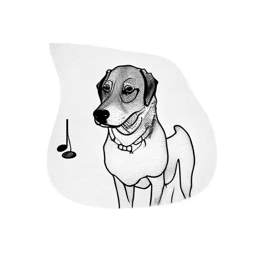 A Psychologist's Silhouette With A Dog And A Music Note Pattern