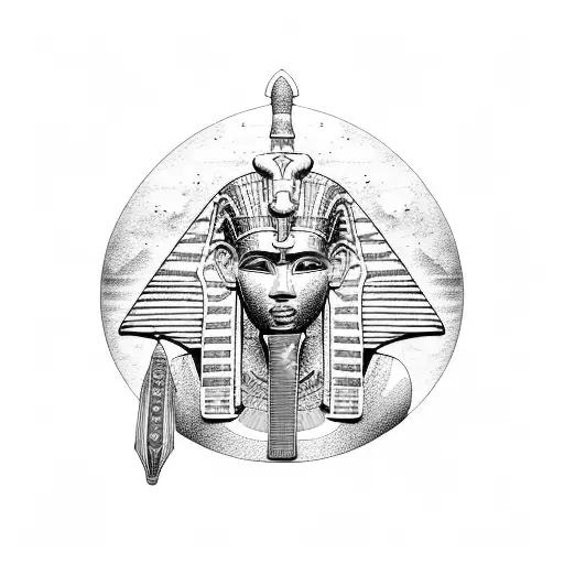 An Ancient Egyptian Pharaoh Riding A Spaceship Through The Ocean