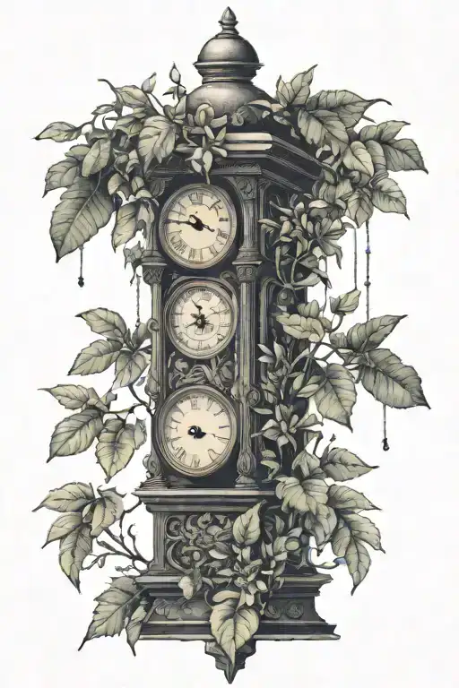 Pendulum Clock With Jungle Greenery