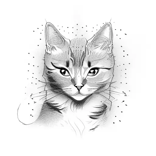 Cat With Beams Coming From Eye