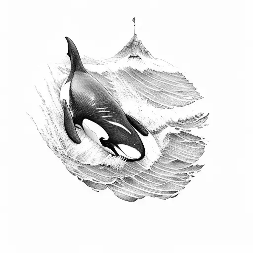 Orca Whale Jumping Out Of Water