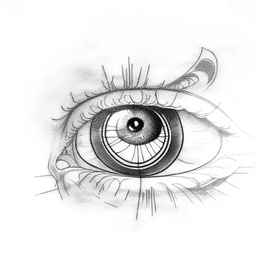 Eye With Moon In Background