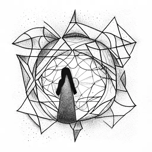 Modern Simple Tattoo Symbolizing Father And His Two Young Daughters