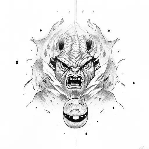 Cute Girl Tear Away Face Evil Oni Inside