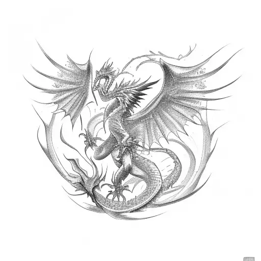 Phoenix Fighting Dragon