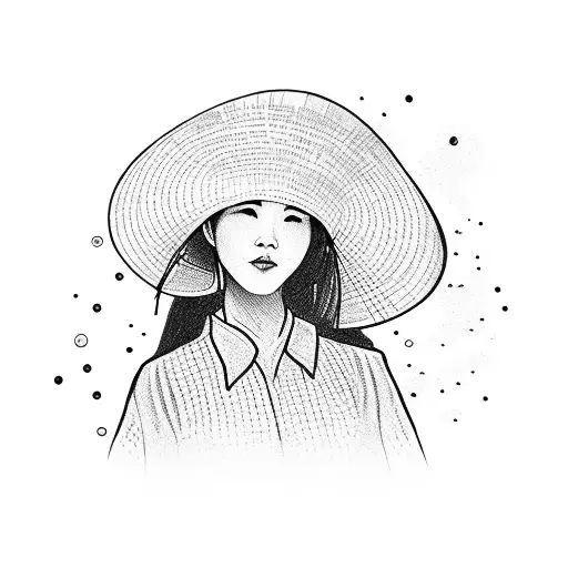 Vietnamese Woman With Hat In A Boat In Ninh Binh