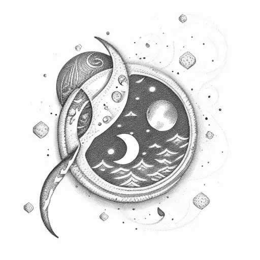 A Single Crescent Moon With Sparkling Dangles Under It