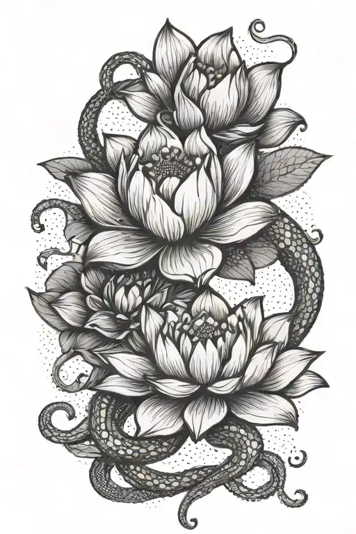 Lotus And Snake