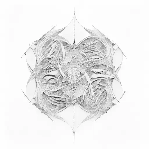 An Abstract Representation Of Zen Painting With Flowing Strokes