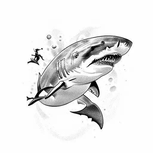 Logo Of Diving Mask Whith Shark Head
