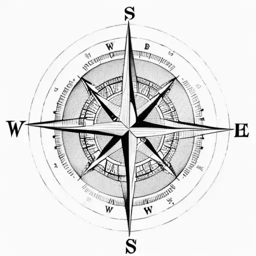 World Travel Map Compass Direction Points Plane For The Arm