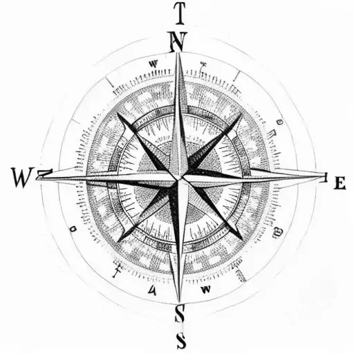 World Travel Map Compass Direction Points For The Arm