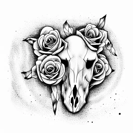 Horse Skull With Roses