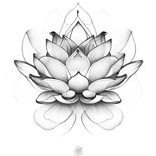 Lotus Flower With Butterflies