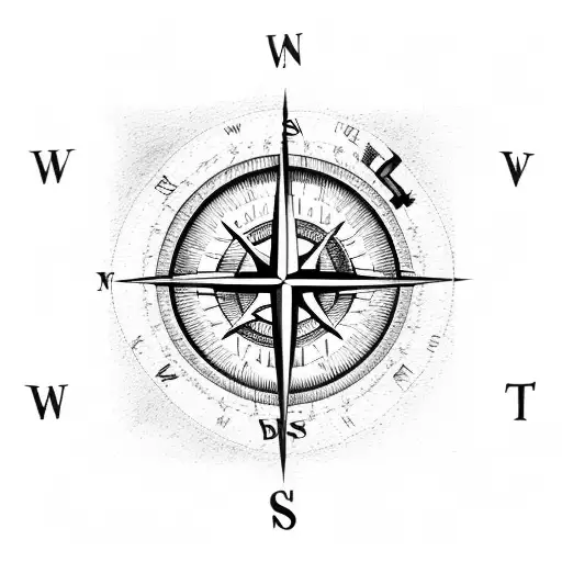 Compass With An Arrow Going Through It That Points To The North