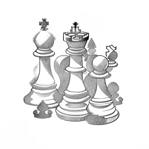 Knocked Over Chess Peices Between Two Standing Pillars