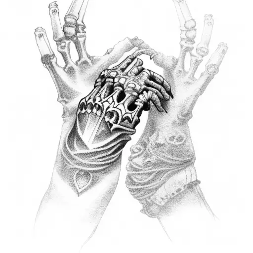 Skeleton Hand With Baby