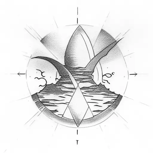 Tattoo Of An Hourglass With A Sunset Inside The Bottom Of The Hourglass