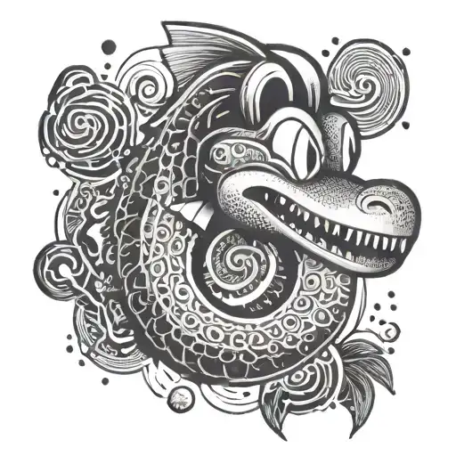 An Egyptian Hieroglyphic-inspired Design Featuring Yoshi From Mario