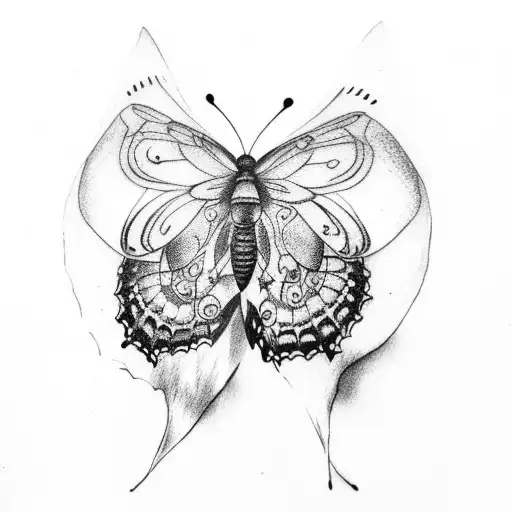 Butterfly Wing With Half Moon