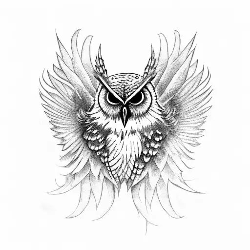 Undead Looking Owl With Spread Wings